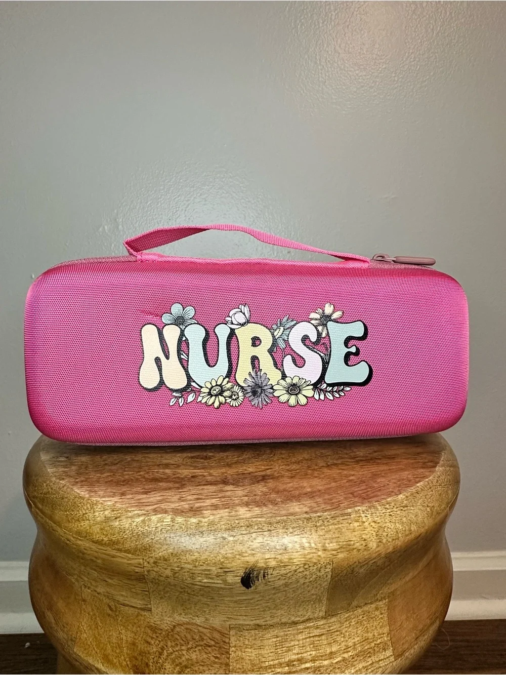 Source Unknown Pink Floral 'NURSE' Portable Carry Case